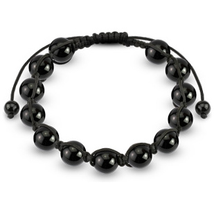 Bracelet homme à perles d'acier noires