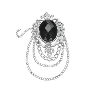 Broche gothique avec onyx ovale noire