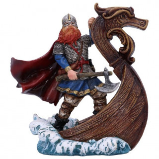 Brûleur cône d'encens à refoulement Magnus le viking sur son drakkar (16,2cm)