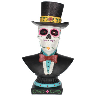 Buste décoratif squelette Baron Samedi fête des morts (41.5 cm)