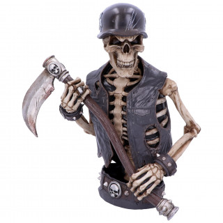 Buste dcoratif d'un squelette biker (30 cm)