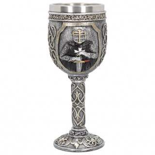 Calice / verre  pied chevalier noir (19 cm)