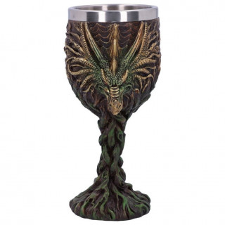 Calice / verre à pied dragon vert seigneur de la forêt (17cm)
