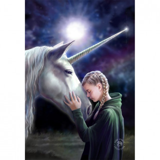 Carte postale Effets 3D  fillette et licorne - Anne Stokes