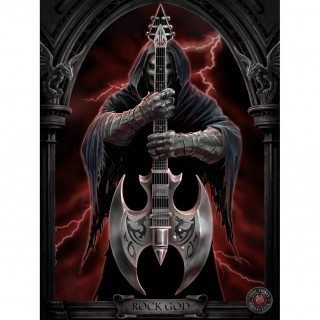 Carte postale Effets 3D  guitariste infernal "Rock god" - Anne Stokes