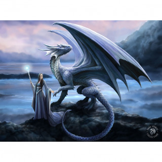 Carte postale Effets 3D  magicienne et dragon de glace - Anne Stokes