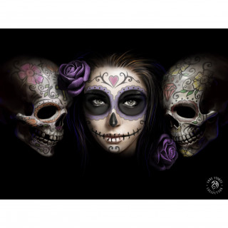 Carte postale Effets 3D calavera et cranne de sucre - Anne Stokes