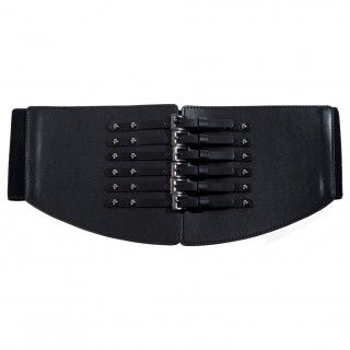 Ceinture de taille femme similicuir noir "PHANTOM BELT" - Banned