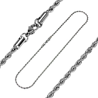 Chaine acier  maille style corde