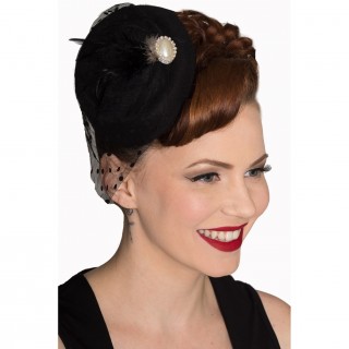 Chapeau rtro noir modle "ALL A DREAM FASCINATER" - Banned