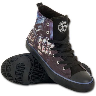 Chaussures gothiques Sneakers homme avec la Mort  chaine de combat