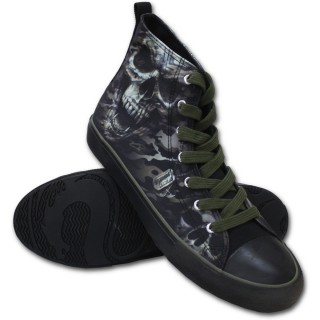 Chaussures gothiques Sneakers homme  tte de mort camouflage