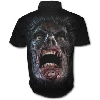 Chemise gothique homme  manches courtes "marche des morts" avec zombies et clairs