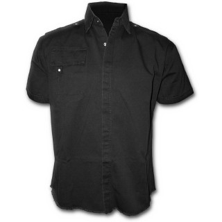 Chemise gothique homme  manches courtes noire style "METAL STREETWEAR"