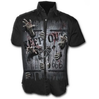 Chemise gothique homme  manches courtes  zombies enferms