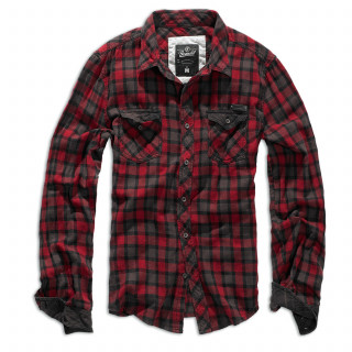 Chemise homme  carreaux rouges et marrons - Brandit