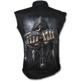 Chemise homme gothique sans manche avec la Mort  chaine de combat