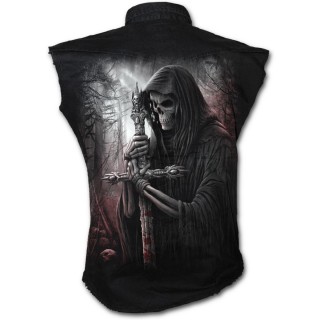 Chemise homme gothique sans manche avec squelette chercheur d'mes