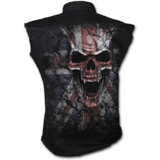 Chemise homme rock sans manche avec tte de mort sur drapeau Union Jack