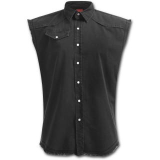 Chemise sans manche homme noire style "METAL STREETWEAR"