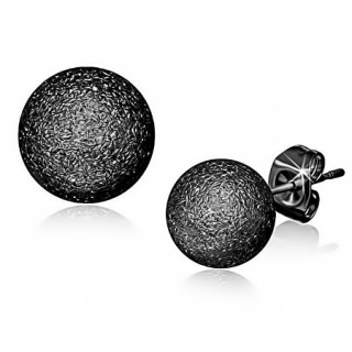 Clous d'oreilles  boules noires sables