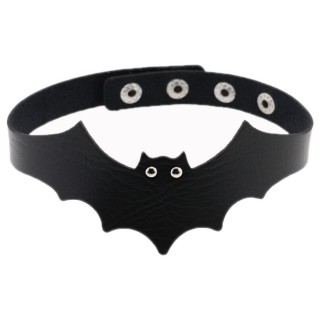 Collier chauve-souris similicuir noir "VESPERTILIO CHOCKER" - Banned