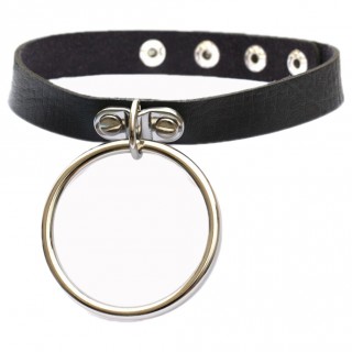 Collier noir  gros anneau "LUNA CHOCKER" - Banned