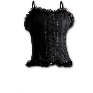 Corset gothique noir lgant  lacets et dentelle