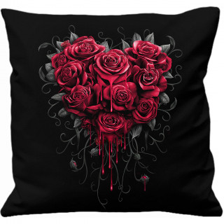 Coussin  coeur de roses ensanglantes (40x40cm)