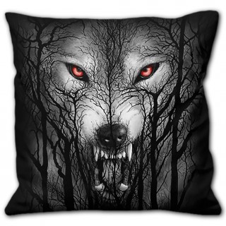 Coussin dco  loup et foret