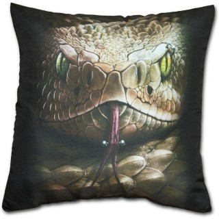 Coussin dcoratif gothique  serpent avec langue pierce