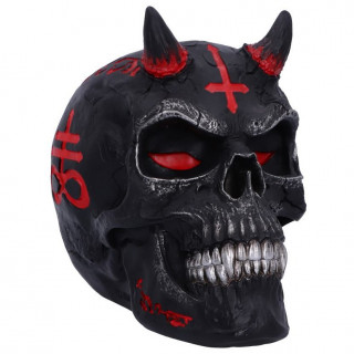 Crane de dmon noir et rouge  cornes "Infernal Skull" par James Ryman (20cm)