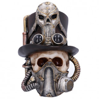 Crne steampunk avec chapeau haut de forme et masque  gaz - 19.5cm