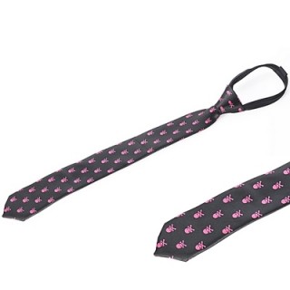 Cravate  zip noire avec motifs gothiques