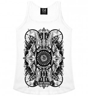 Dbardeur femme gothique Four Skulls Tank (B/W) - LA Mort Clothing