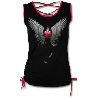 Dbardeur femme gothique  lacets avec coeur ail  pines