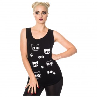 Dbardeur femme rock noir  petites ttes de chats - BANNED