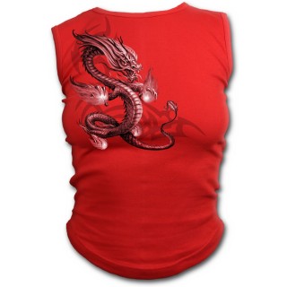 Dbardeur femme rouge avec dragon asiatique