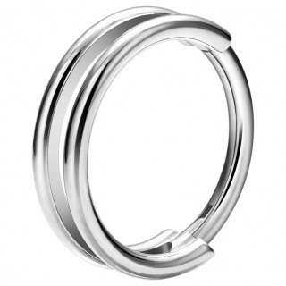 Double anneau Titane � charni�re clicker (l�vre, nez, oreille...)
