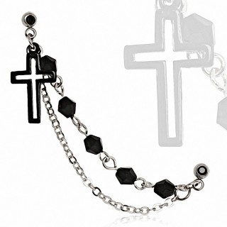 Double piercing cartilage  croix style chapelet