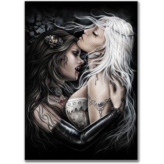 Drapeau style poster avec femme vampire et victime - SEDUCTION