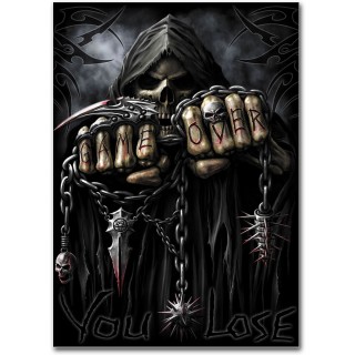 Drapeau gothique style poster avec la Mort  chaine de combat - GAME OVER