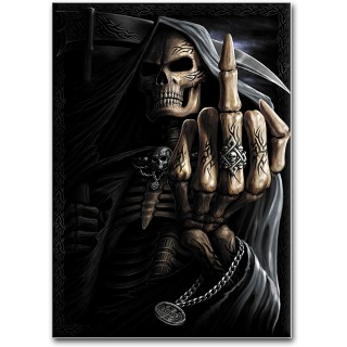 Drapeau gothique style poster avec la Mort faisant un fuck - BONE FINGER