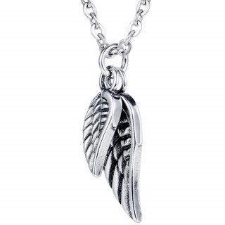 Duo de pendentifs ailes d'ange en acier (+une chaine)