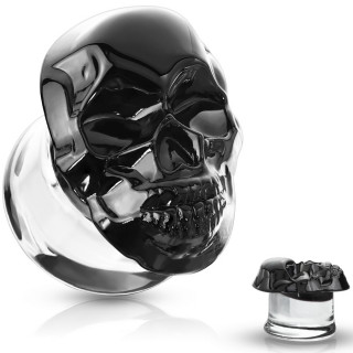 Ecarteur plug  tte de mort noire en verre