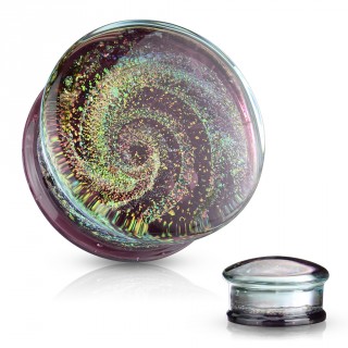 Ecarteur plug en verre  spirale galactique