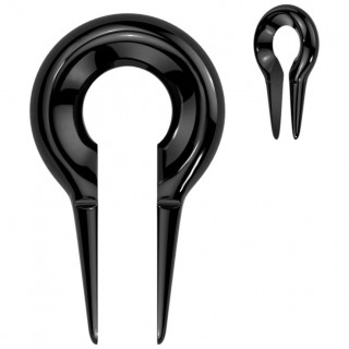 Ecarteur poids d'oreille style trou de cl en acier Noir