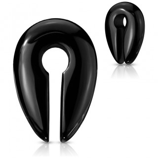 Ecarteur poids d'oreille style trou de cl en pierre d'Agate noire