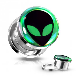 Ecarteur Tunnel acier  Alien Roswell sur fond vert