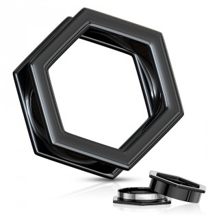 Ecarteur tunnel hexagonal noir dvissable en acier